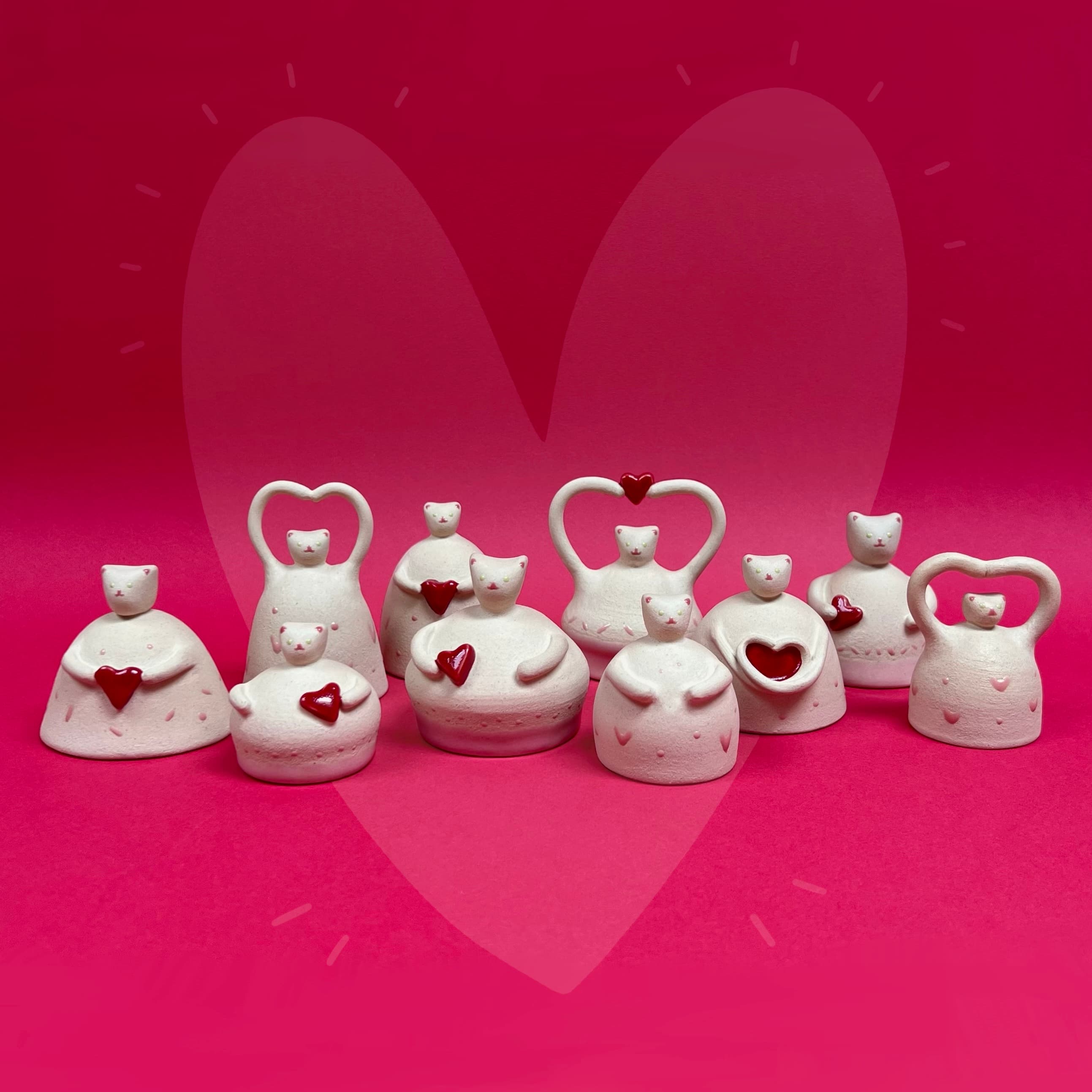 Seramik Kedi Figürü